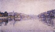 Paul Signac River's Edge The Seine at Herblay France oil painting reproduction